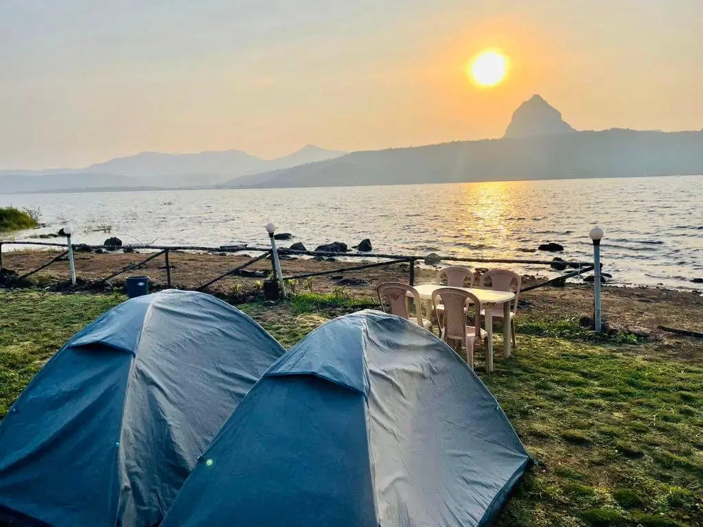 Sunset scenery at Pawna Dam Camping site