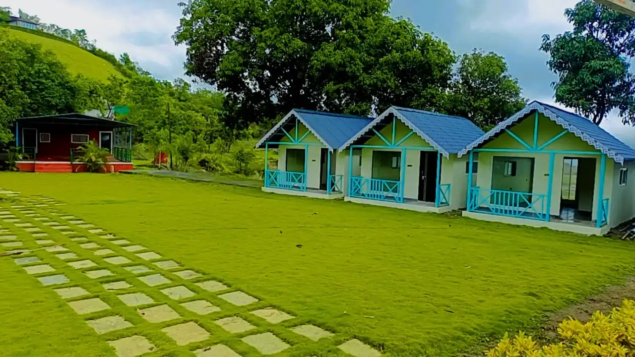 Tent setup with scenic view at Pawna Dam Camping
